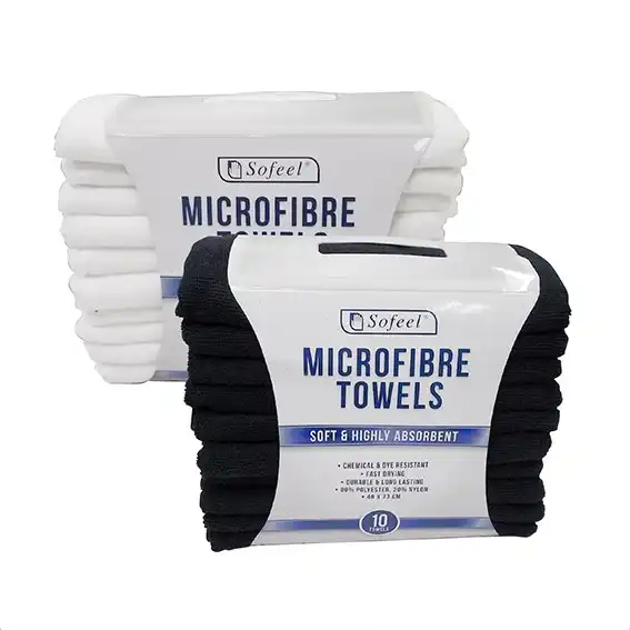 Sofeel Microfibre Salon Towels 40 x 73cm White 10 Pack