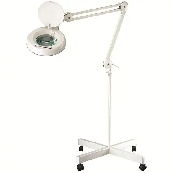 Magnifying Beauty Lamp Shadowless with LED Cold White Light Bulb on Mobile Pedestal Floor Stand
