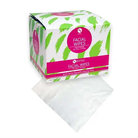Sofeel Lint Free Facial Wipes 33 x 33cm 75 Pack x8