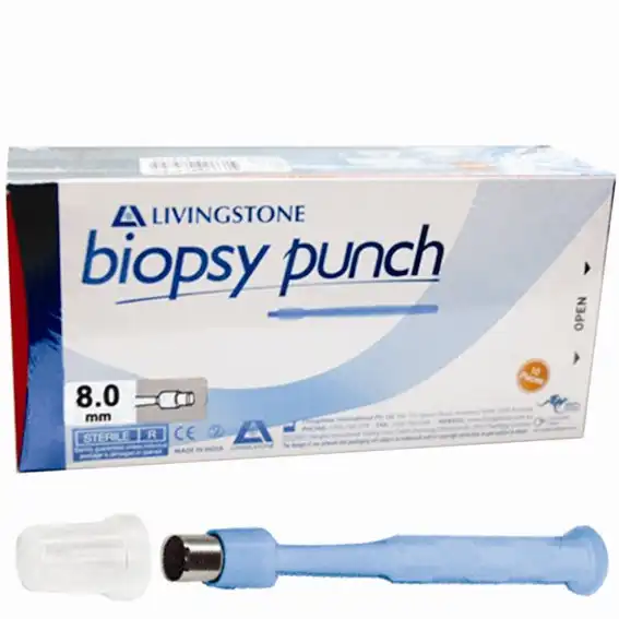 Livingstone Biopsy Punch with Stainless Steel Cutting Edge Sterile 8mm 10 Box