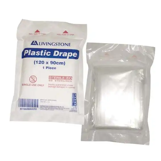 Livingstone Plastic Drape Sheet 120 x 90cm Sterile 100 Carton