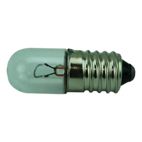 Light Globe Bulb, 27mm Overall Length x 9mm Width x 14mm Glass Length, 12V, 100mA, Miniature Edison Screw (MES) Standard Tube, Each