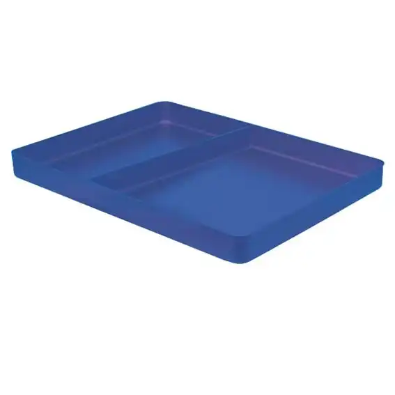 Instrument Tray, Divided, 340 (L) x 240 (W) x 20 (D) mm, Blue, Plastic, Each