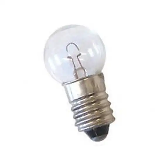 Livingstone Light Globe Torch Bulbs, Small Round Miniature Edison Screw Type (MES), 6.2volts, 0.3amps, 10/Packet