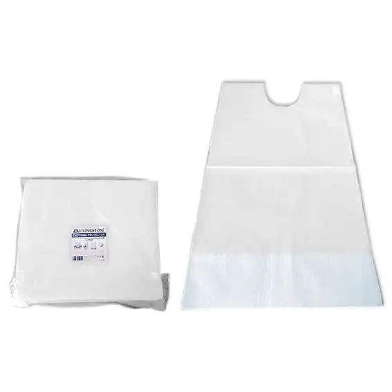 Livingstone Clothing Protector Bib with Sticky Tabs and Debris Pocket 40 x 68cm 2-ply 100 Pack