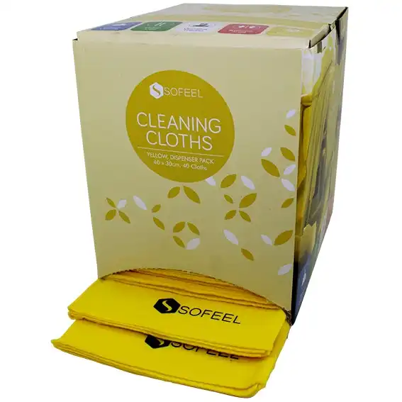 Sofeel Cleaning Cloths 40 x 30cm 70% Viscose Yellow 40 Pack
