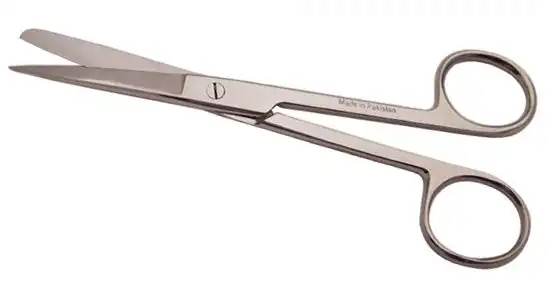 Livingstone Surgical Scissors 13.5cm Blunt/Blunt Angled on Flat Stainless Steel