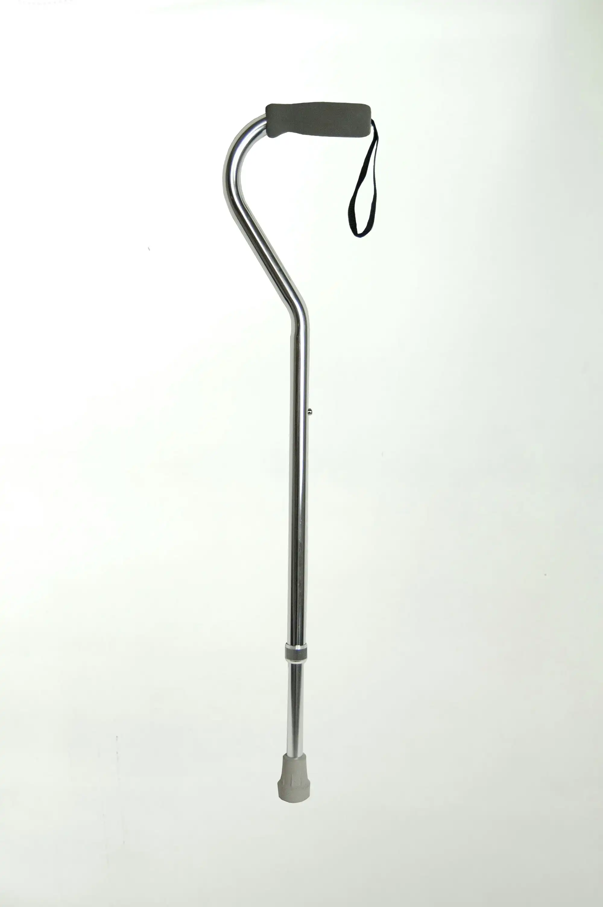 Livingstone Walking Stick, Swan Neck, Aluminium, Silver, Adjustable 78-100 cm, Withstand up to 100 kg, Each x3