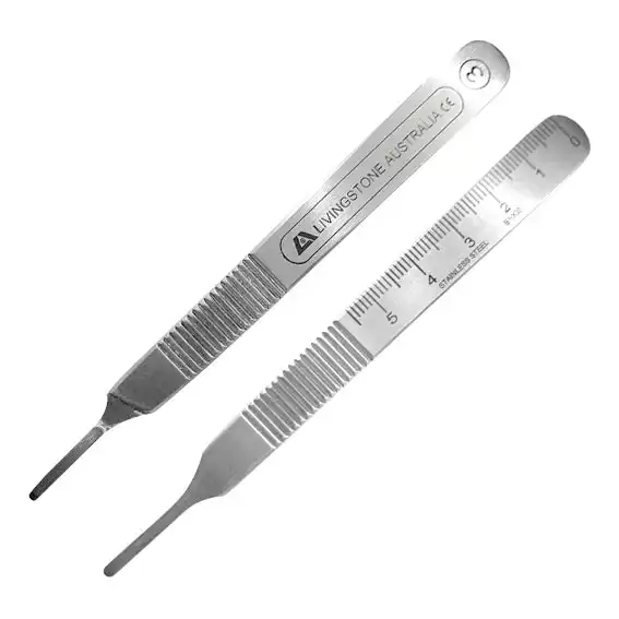 Scalpel Blade Handle Stainless Steel No. 3 Graduated Fits Swann Morton Livingstone Blades 6 to 16 Single Pack
