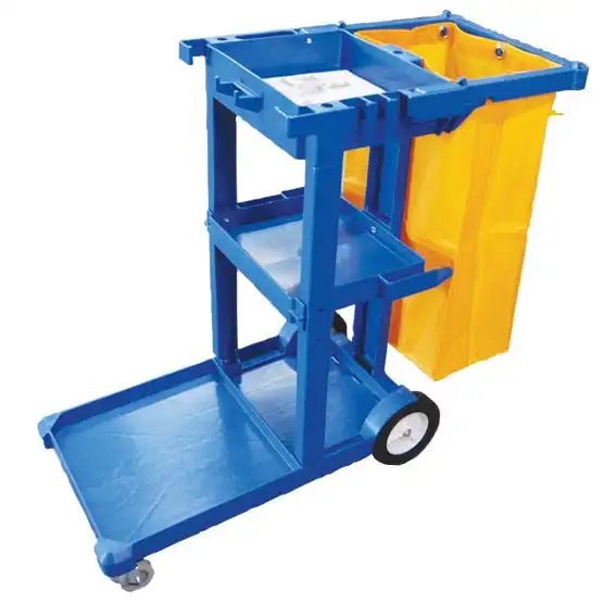 Janitor's Platform Roll Container Cart 112 x 48 x 95cm Small Blue