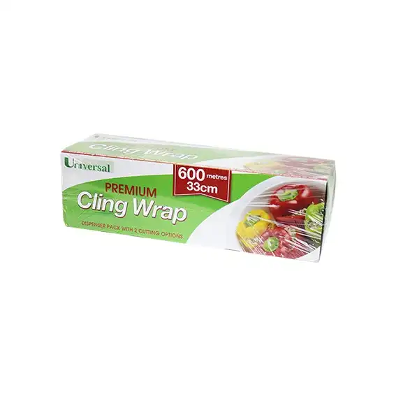 Universal Plastic Cling Wrap In Dispenser Pack 33cm x 600m 10 Microns