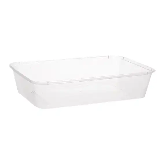 Livingstone Take-Away Rectangular Container, Base, 500ml, Clear, Recyclable Plastic, 50/Pack, 500/Carton x8