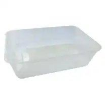 Universal Take-Away Rectangular Container Base 650ml Clear Plastic 50 Pack x10