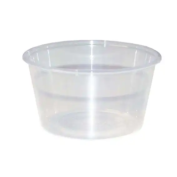 Livingstone Take-Away Round Container Base without Lid, Recyclable Plastic , 4oz or 110ml, Clear, 1000 Pieces/Carton