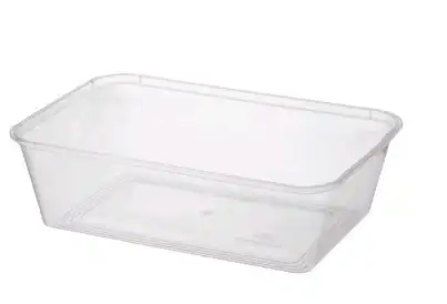 Universal Take-Away Rectangular Container Base 650ml Clear Plastic 50 Pack