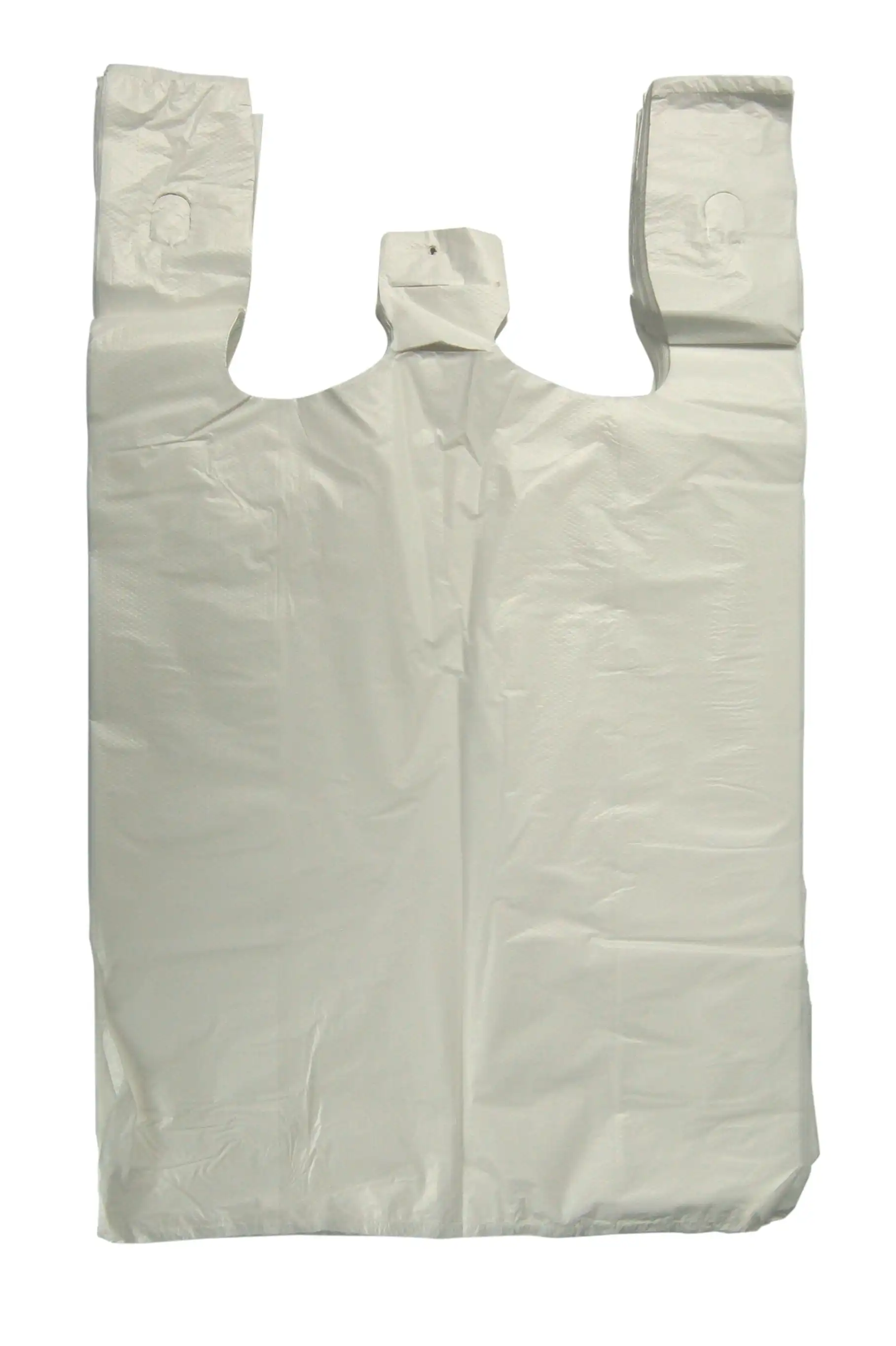 Singlet Shopping Bags, 550 x 300 x 170 mm, 23 Microns, Embossed Extra Large, White, 82/Pack, 820/Carton