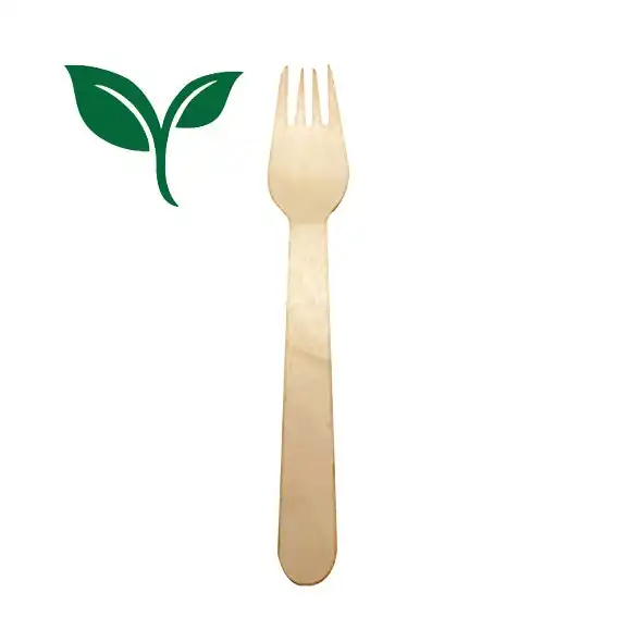 Liv Eco Wooden Fork, 160 x 26mm, Biodegradable, Non-Sterile, 20 Pieces/Pack