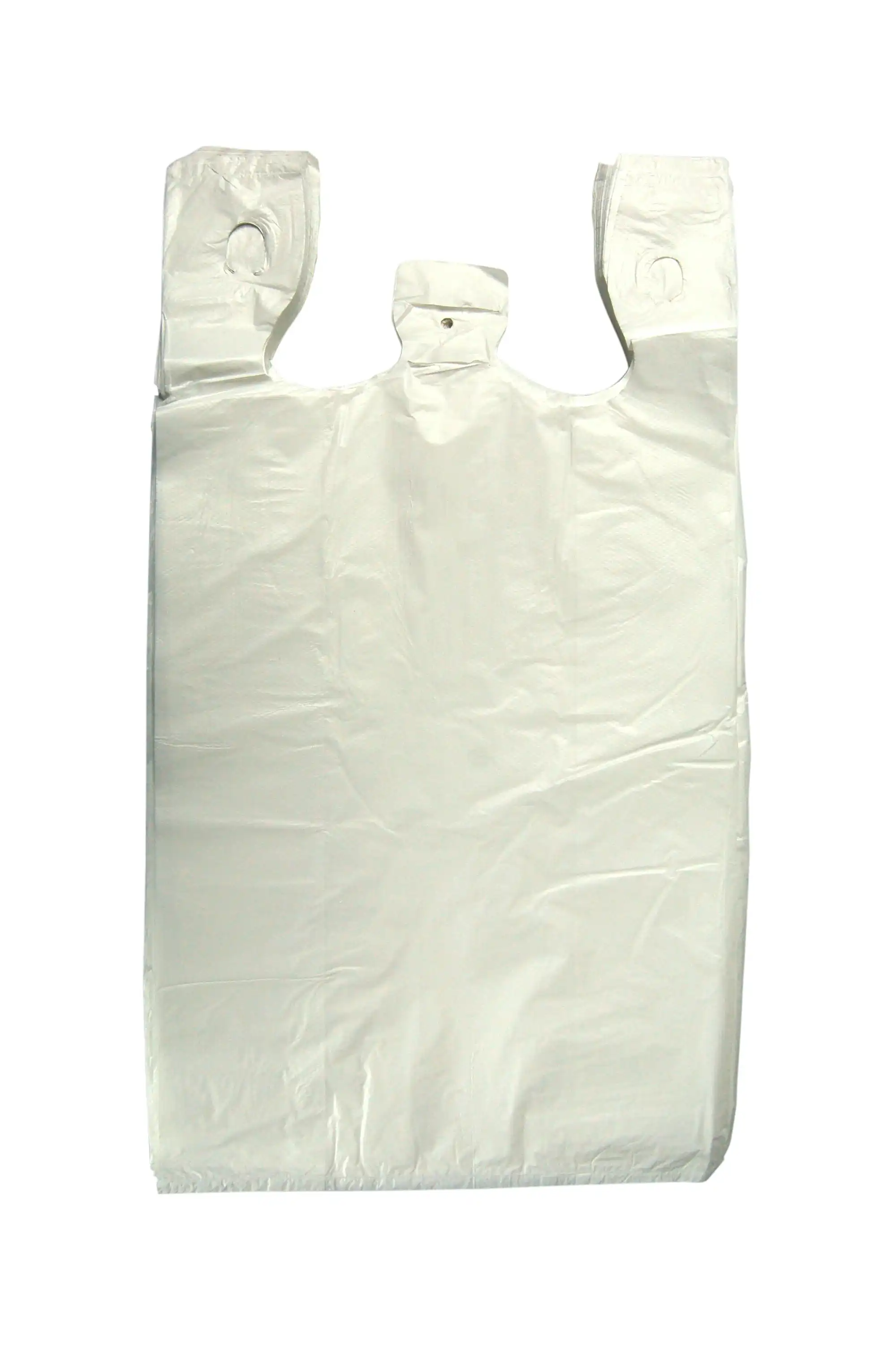 Singlet Shopping Bags, 540 x 300 x 170mm, 21 Microns, Embossed Large, White, 97/Pack, 970/Carton