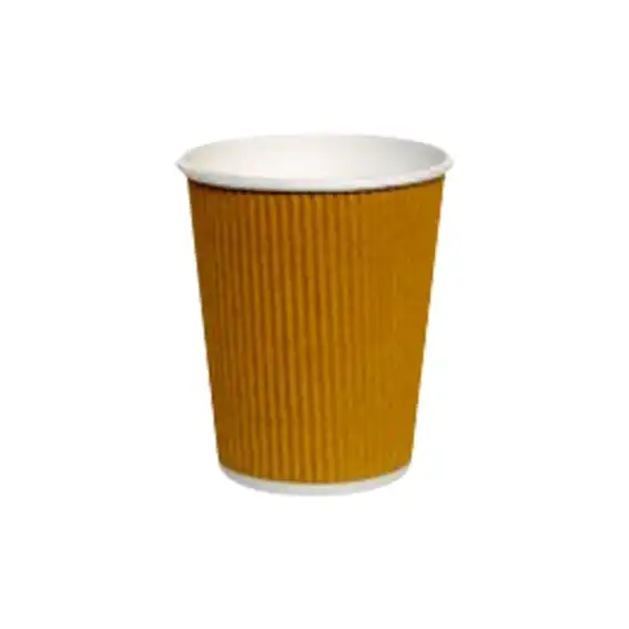 Livingstone Paper Cup, 237mL/8oz Corrugated Double Wall Brown 25 Pack x20