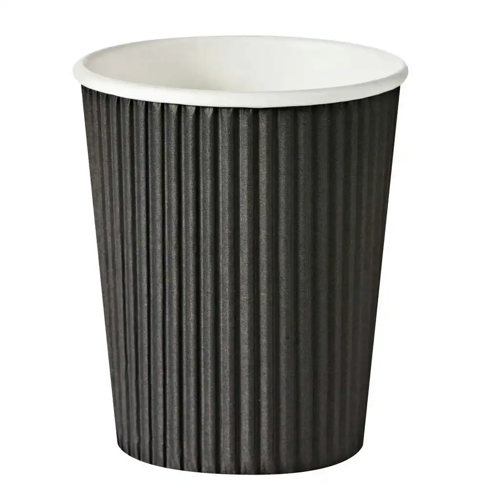 Livingstone Corrugated Paper Cup 355ml or 12oz Black 25 Pack x20