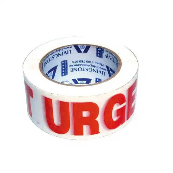 Livingstone Tape Urgent 48 mm x 100 metres, Red On White, Roll Only, Each