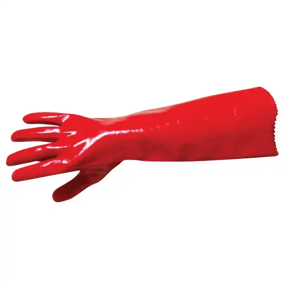 Livingstone Red Polyvinyl Chloride (PVC) Gauntlet Gloves Long Cuff 45cm 30 Pair Carton