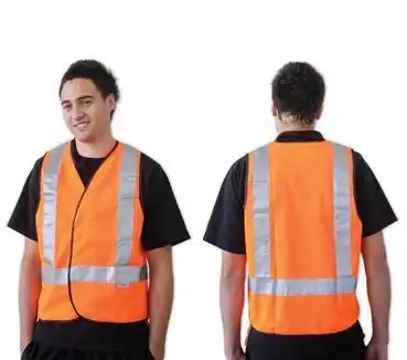Livingstone High Visibility Safety Vest S H Back Reflective Pattern Orange Day/Night Use