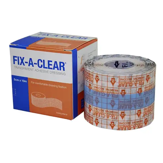Fix-A-Clear Transparent Adhesive Waterproof Tape Dressing 5 cm x 10m