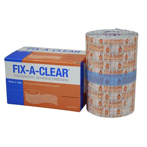 Fix-A-Clear Transparent Adhesive Waterproof Tape Dressing 10 cm x 10m