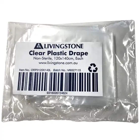 Livingstone Clear Plastic Drape Non-Sterile 120x140cm