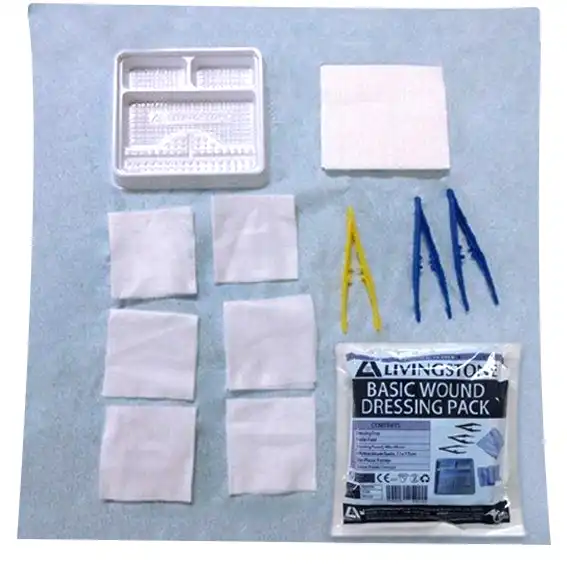 Livingstone Basic Wound Dressing Pack Series 10 Sterile Sturdy Tray Easy Tear Pack Latex Free 20 Bag 160 Carton