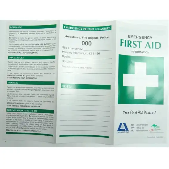 Emergency First Aid Information Pamphlet