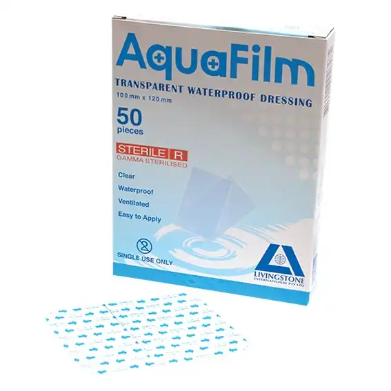 Aqua-Liv Transparent Sterile Film Dressing without Pad 10 x 12cm 50 Box