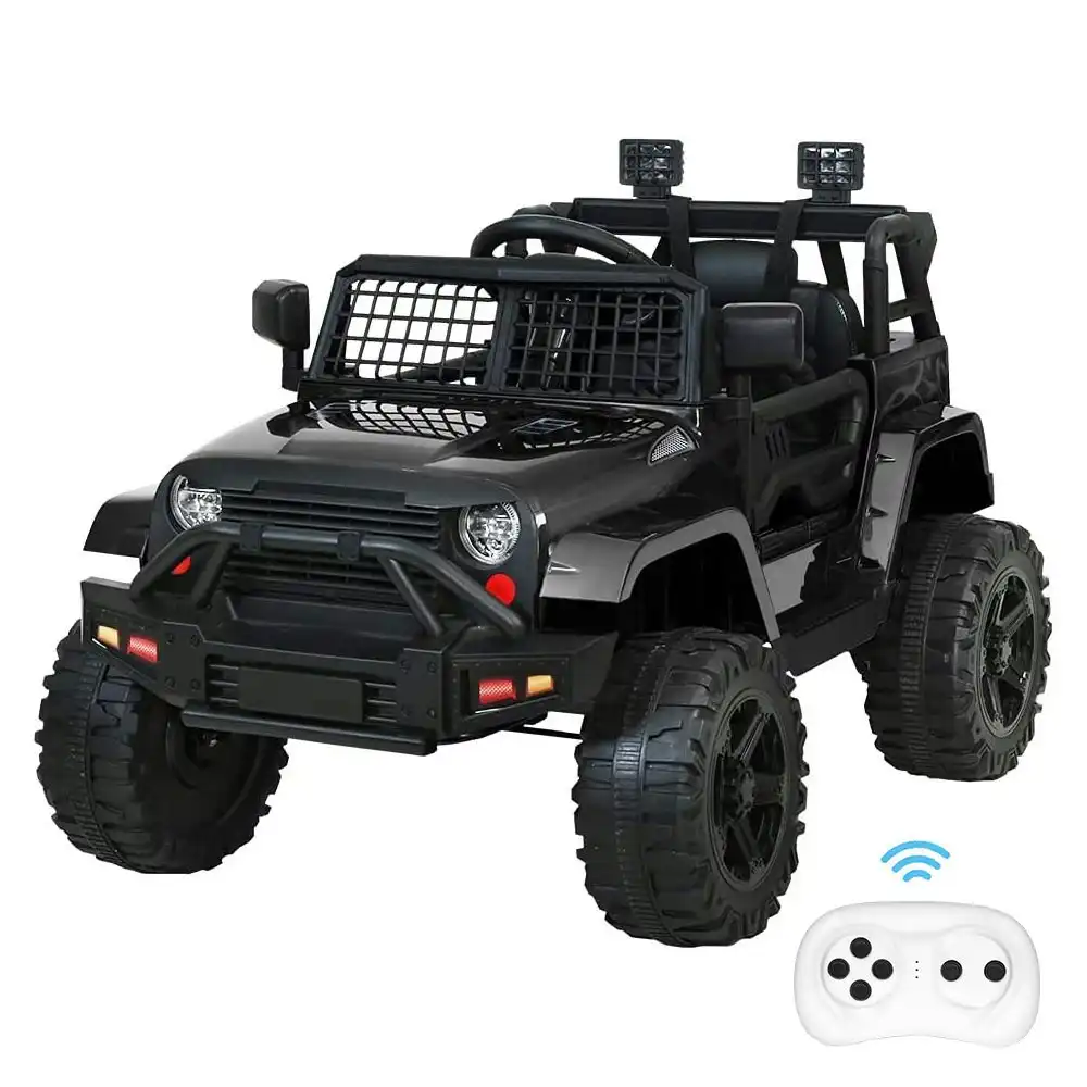 Alfordson Kids Ride On Car Toy Jeep Electric 12V 60W Motors R/C LED Lights Black