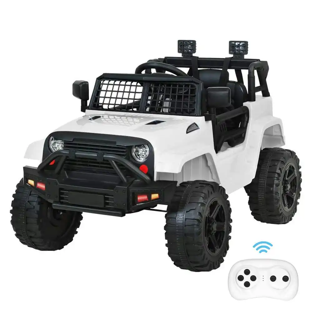 Alfordson Kids Ride On Car Toy Jeep Electric 12V 60W Motors R/C LED Lights White