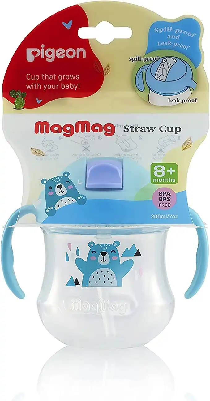 PIGEON Magmag Straw Cup Blue