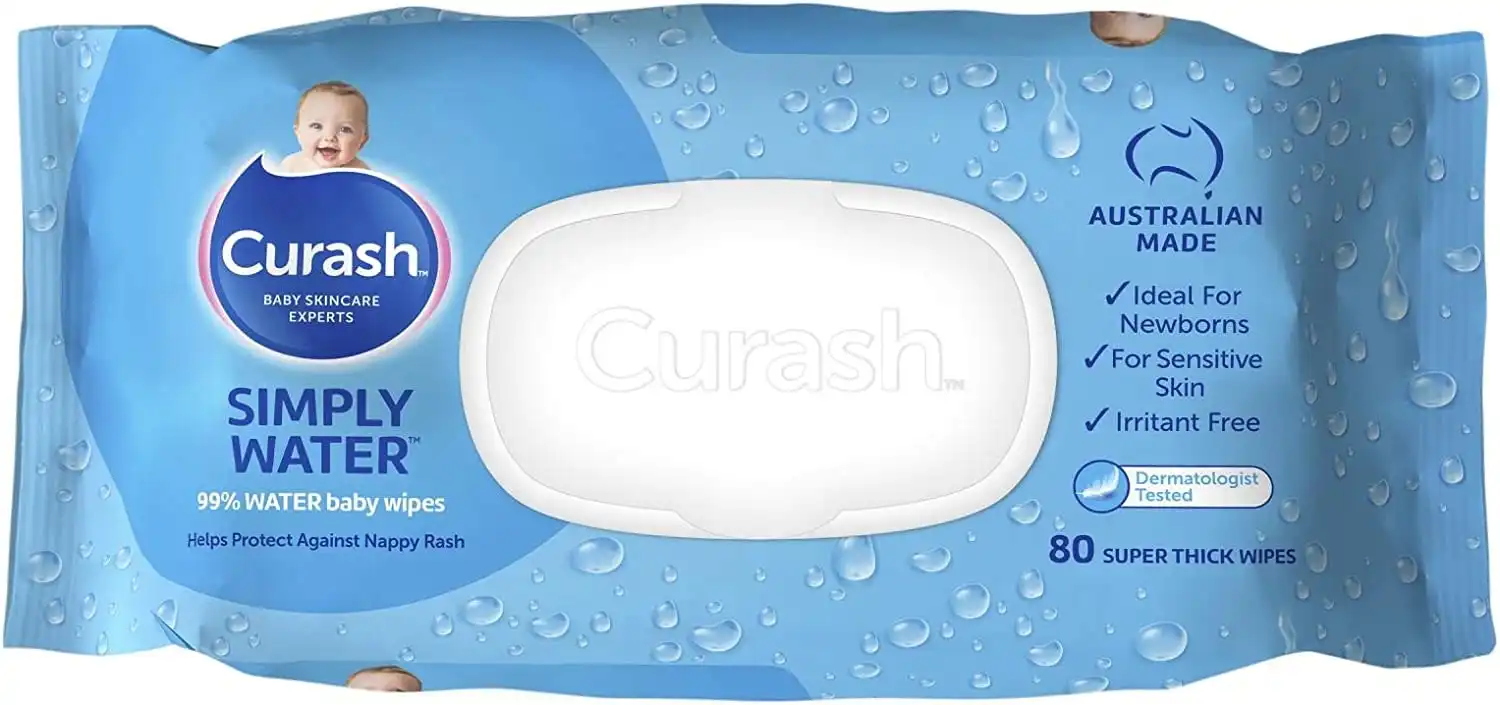 Curash Simply Water Baby Wipes 80 Pack
