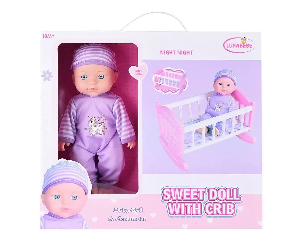 Baby Doll with Crib 28cm