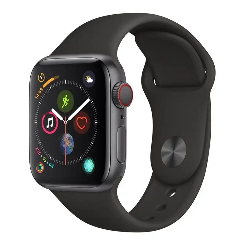 Apple Watch S4 (Cellular) 44mm Space Grey Al Case w/ Black Sport Band [Refurbished] - As New