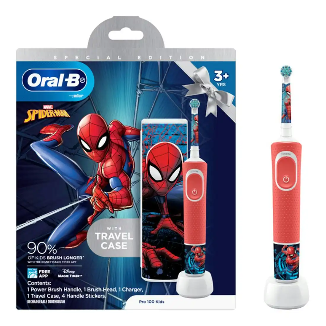Oral-B Pro 100 Kids 3+Years Electric Toothbrush - Spiderman