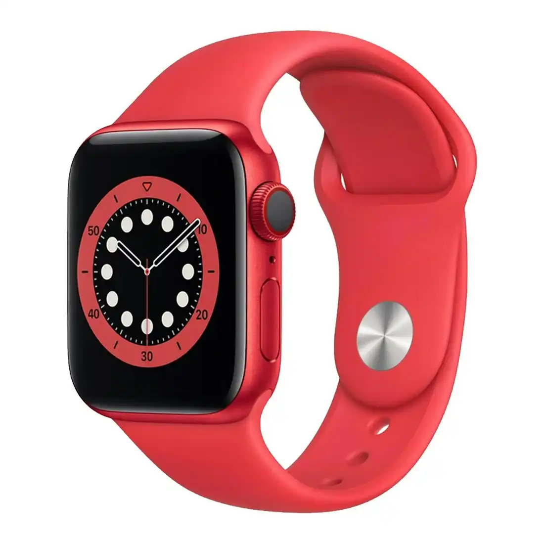 Apple Watch Series 6 44mm (Product) Red Aluminium Case w/ Red Sport Band GPS + Cellular [Refurbished] - As New