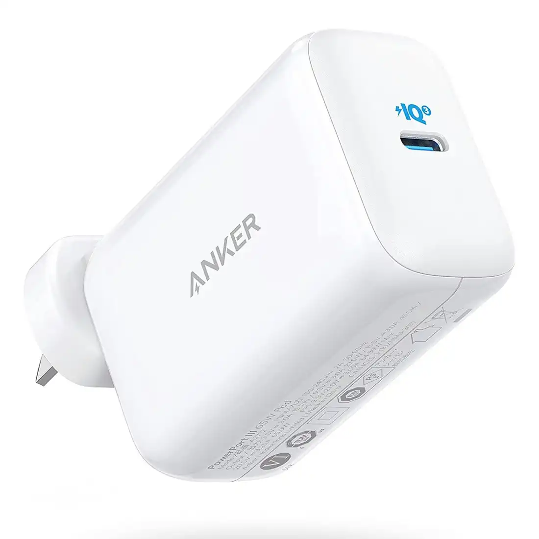 Anker PowerPort III 65W Pod USB C Charger - White