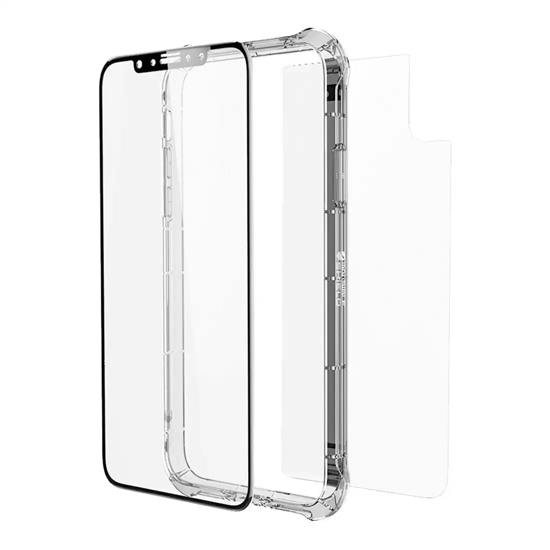 Zagg InvisibleShield Glass+ Front and Back Screen Protection Full Body with Bumper Case for iPhone X/Xs