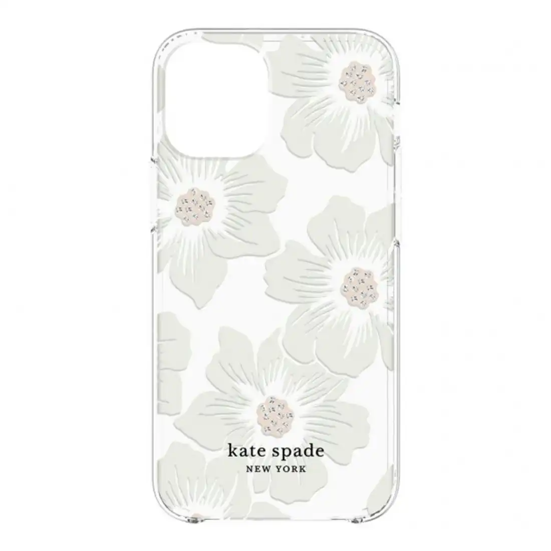 Kate Spade New York Protective Hardshell Case for iPhone 12 Mini - Hollyhock Floral Clear