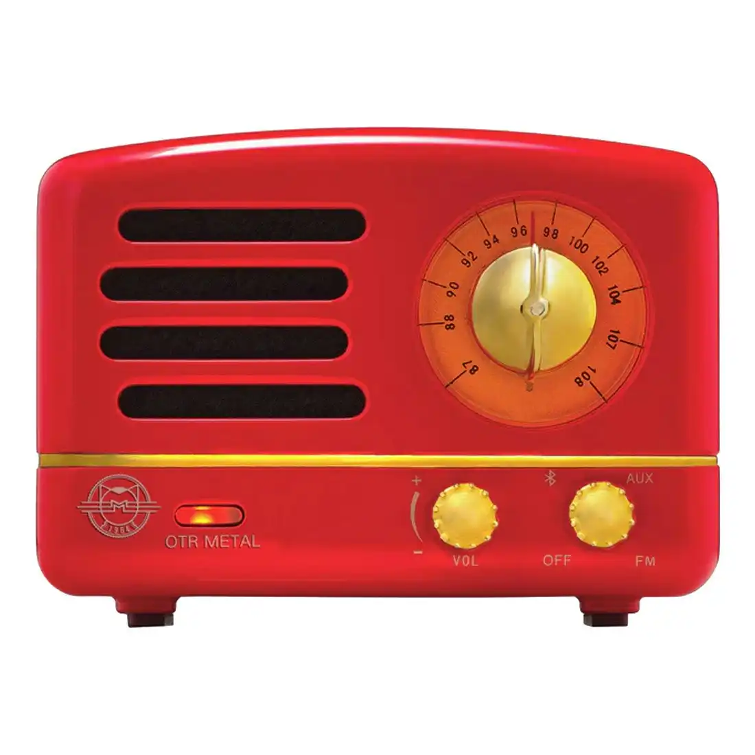 MUZEN OTR Metal Portable FM Radio Bluetooth Speaker - Red