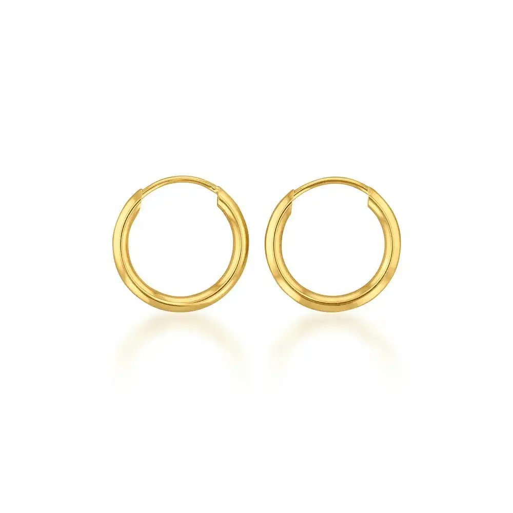9ct Gold 11mm Plain Sleepers