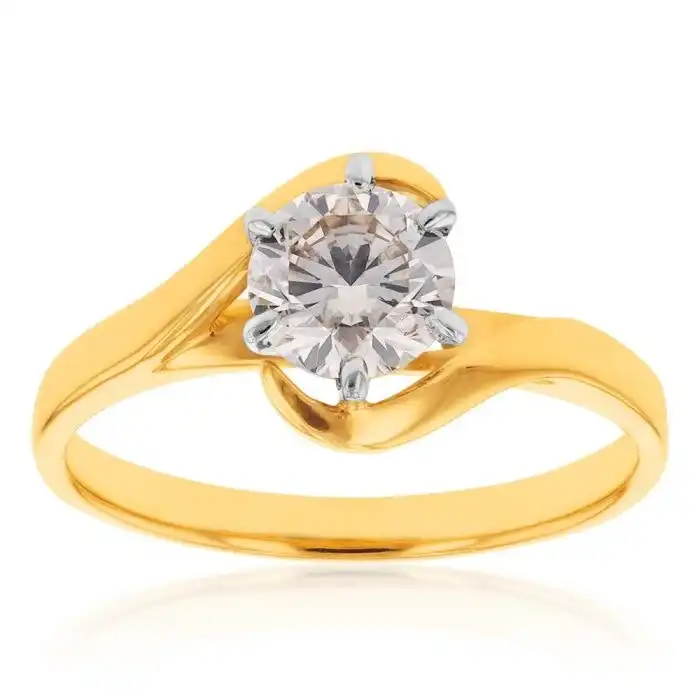 18ct Yellow Gold Solitaire Ring With 1 Carat Australian Diamond