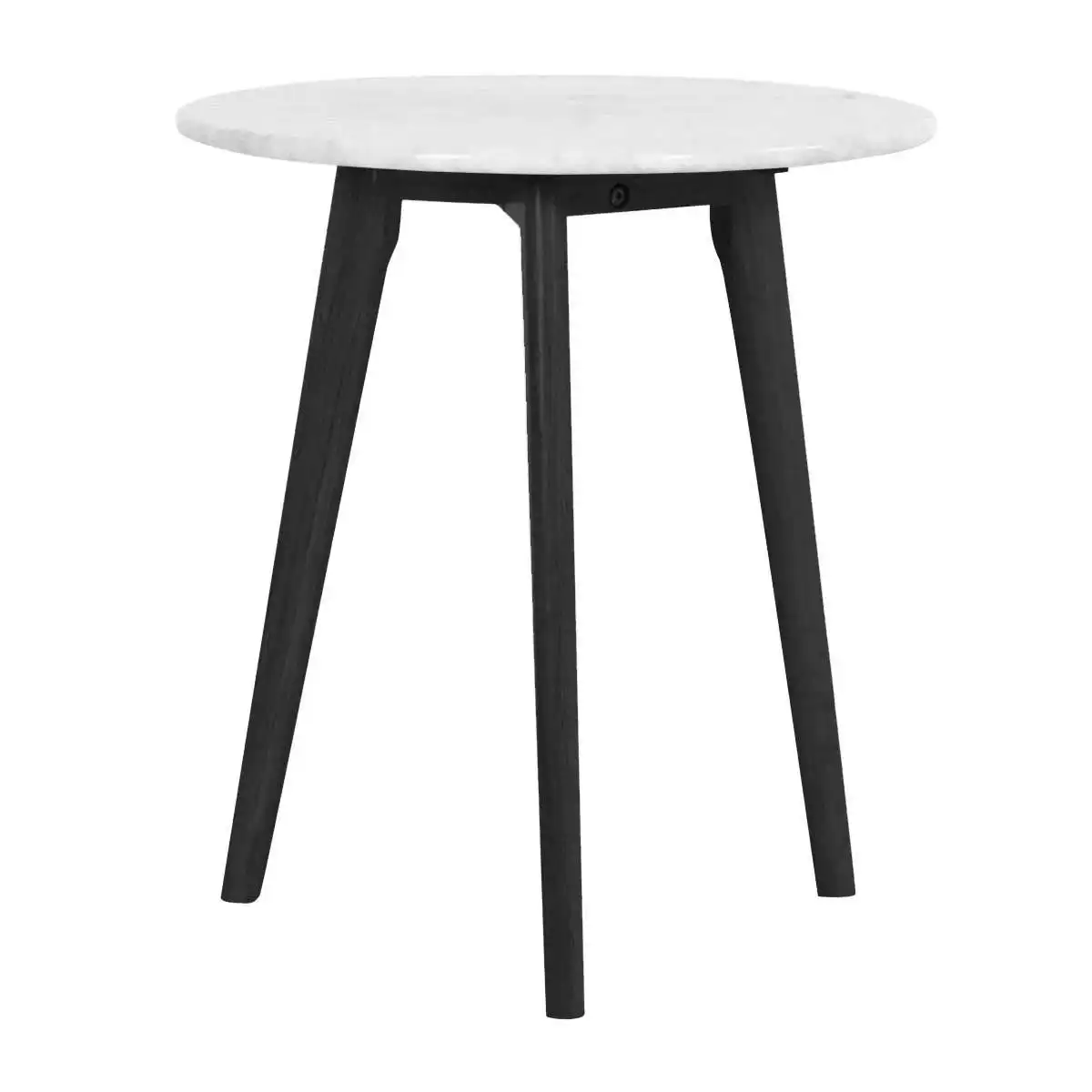 Oia White Marble Side Table (Black)