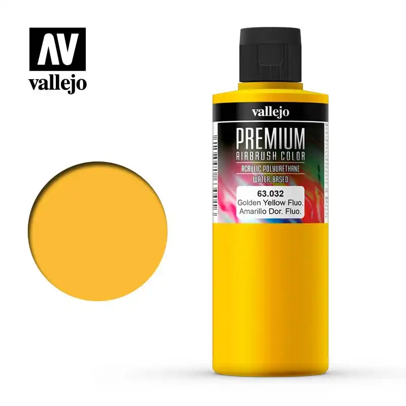 Vallejo Premium Colour - Fluorescent Golden Yellow 200ml