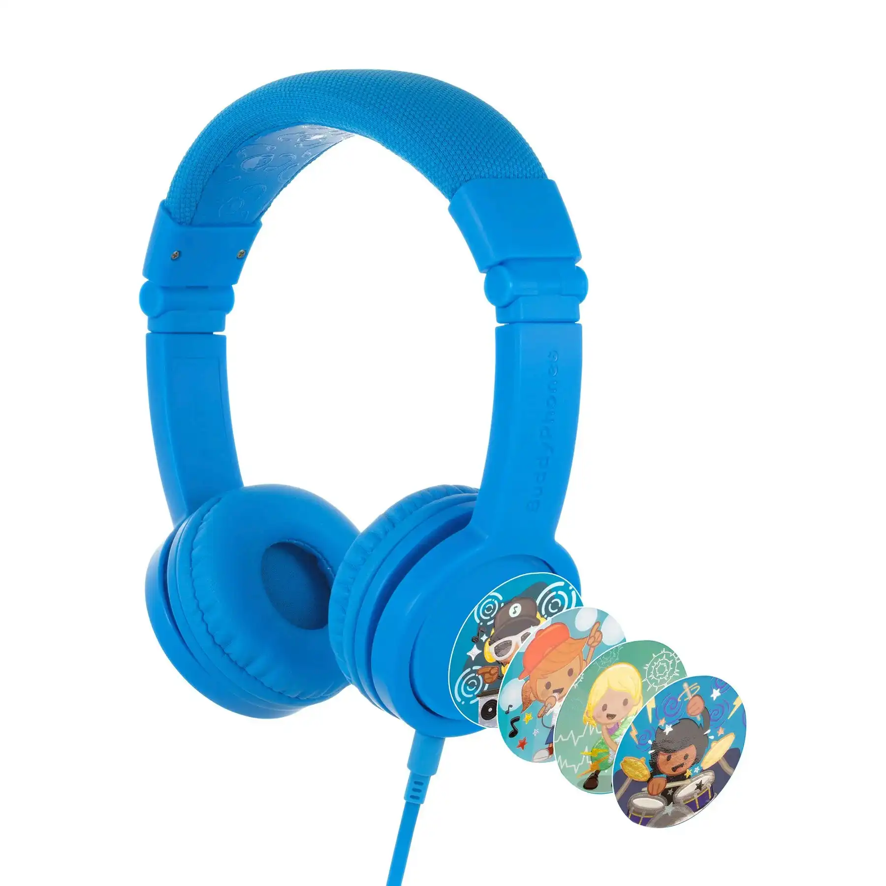 Buddyphones Explore Plus Wired Inline Mic Headphone - Cool Blue